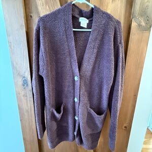Soffe Women's Cozy Plum Cardigan